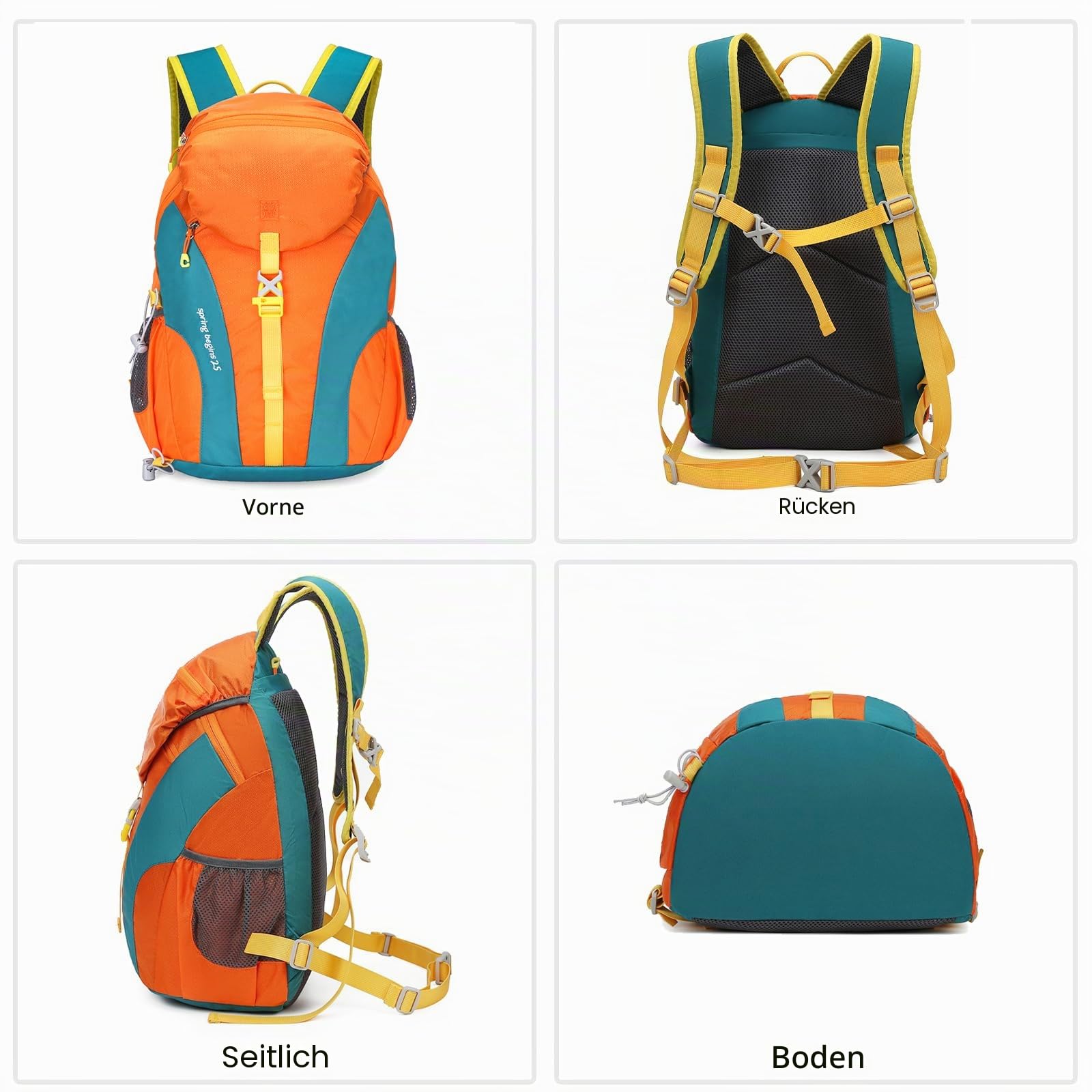 Wanderrucksack Wasserdichter Rucksack 25L Leichter Reiserucksack Daypack Hiking Backpack für Damen Herren Trekking Radfahren Klettern Reisen Sport Lila