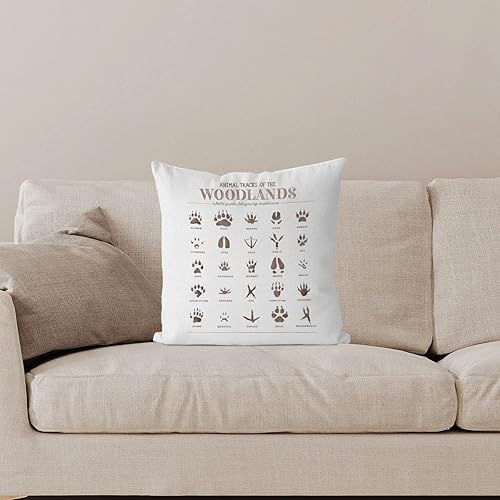 Miniatura 3 de IWXYI Fundas de almohada de bosque, fundas de almohada de pistas de animales de 18 x 18, decoración de guardería de bosques, fundas de almohada de