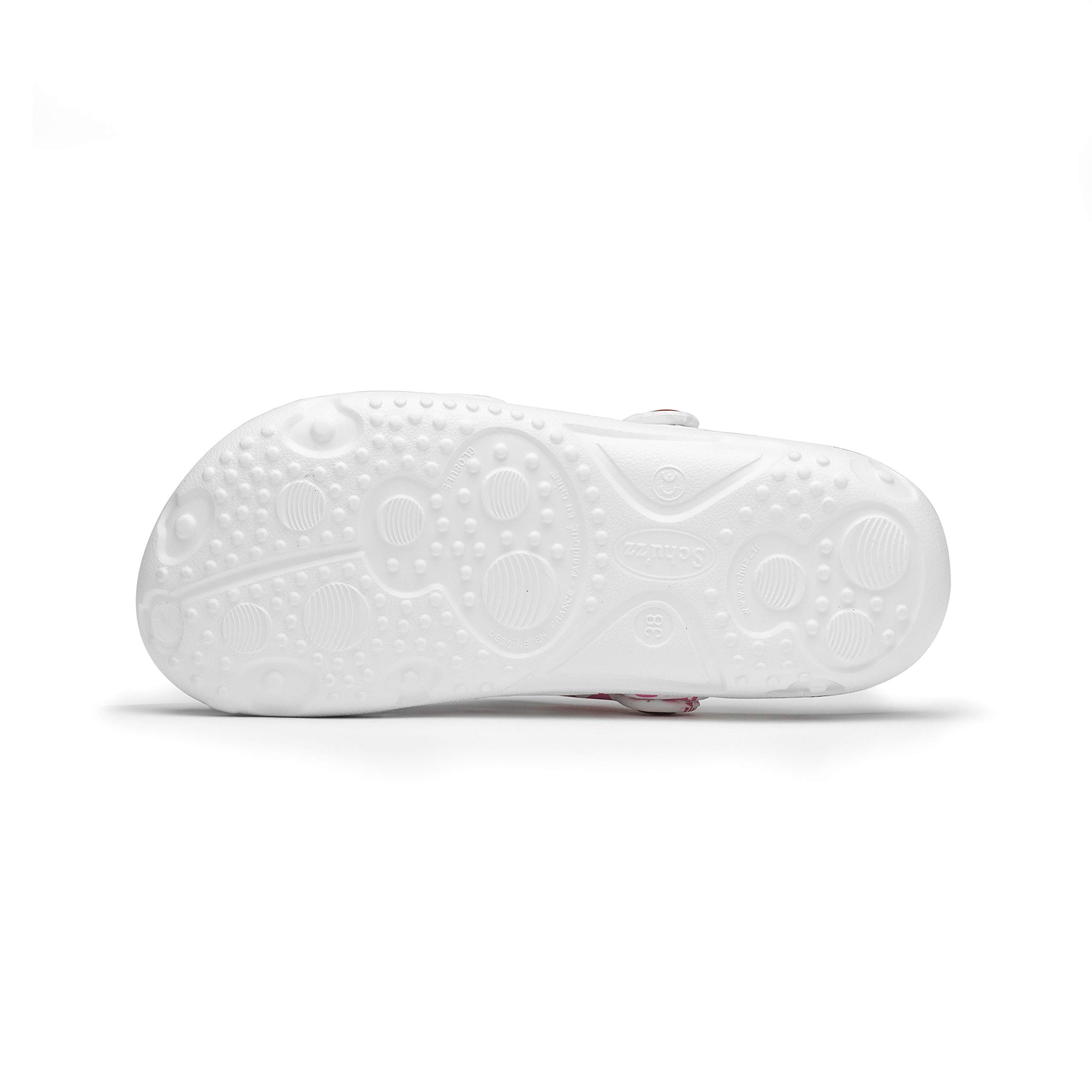 Schu'zz - Globule Imprimé - Sabot Plastique Femme - Confortable, Léger, Ultra Résistant - Certifié CE - pour la Maison et Activités de Plein Air
