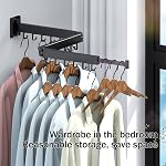 Clothes Drying Rack,Laundry Drying Rack,Wall Mounted Clothes Rack,Clothes Hanger Rack,Laundry Rack Wall Mount,Folding,Retractable,Collapsible,Laundry Room Organization(J Shape Hooks)