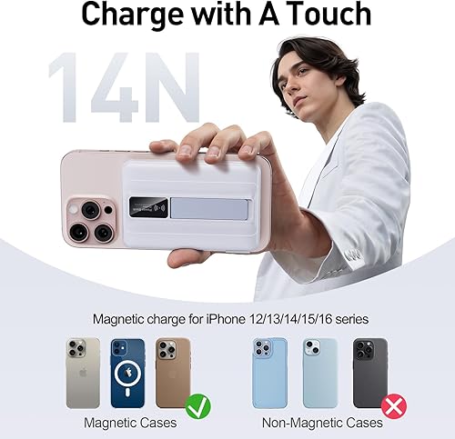 Miniatura 2 de Cargador portátil inalámbrico magnético 2025  10000mAh 22.5W PD carga máxima rápida con pantalla LED incorporada, batería magnética para iPhone