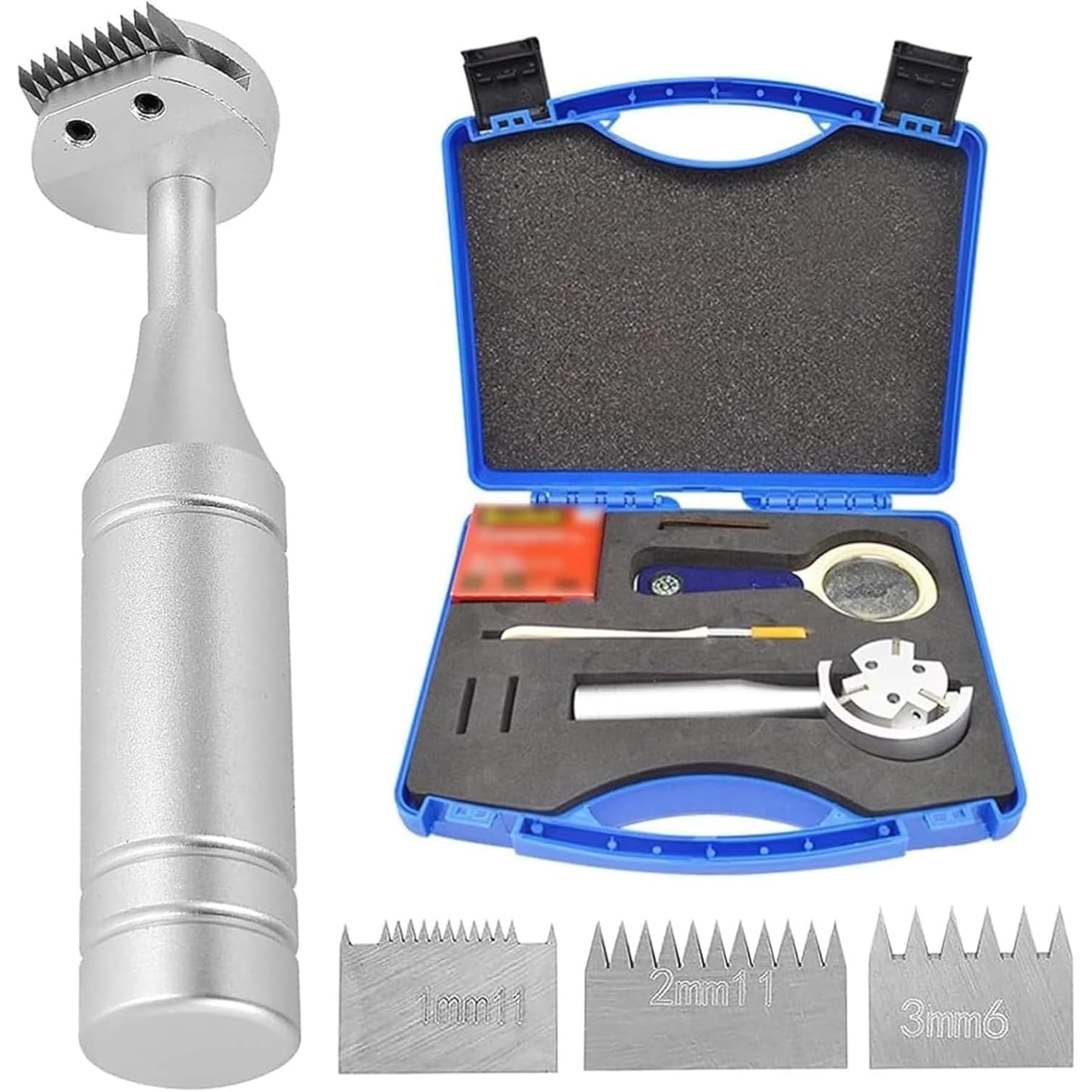 Kit de comprobador de adherencia de corte cruzado con cuchillas de 1 mm/2 mm/3 mm, cinta adhesiva, llave inglesa y lupa para evaluación de revestimientos, fácil de usar y fiable para resultados