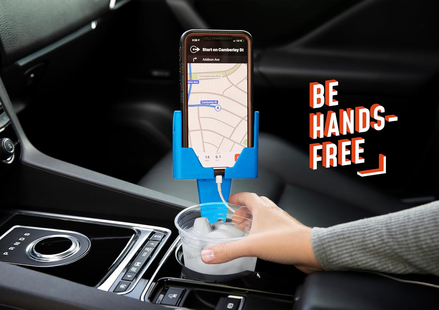 Cup Holder Phone Holder Mount for Car - Universal Adjustable Expander Cradle Hands-Free Driving - Compatible with All Smartphones Car Mount for iPhone Samsung Google Android Mobile Accessories Blue