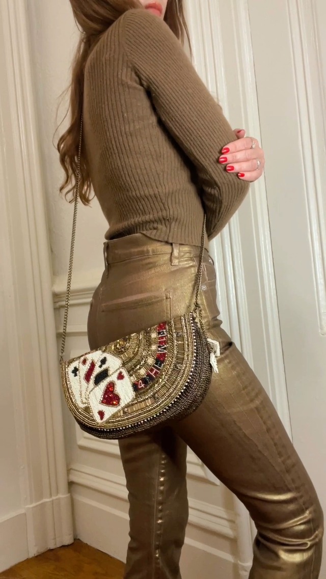 Mary Frances Lucky 7 Beaded Handbag – Novelty Casino-Themed