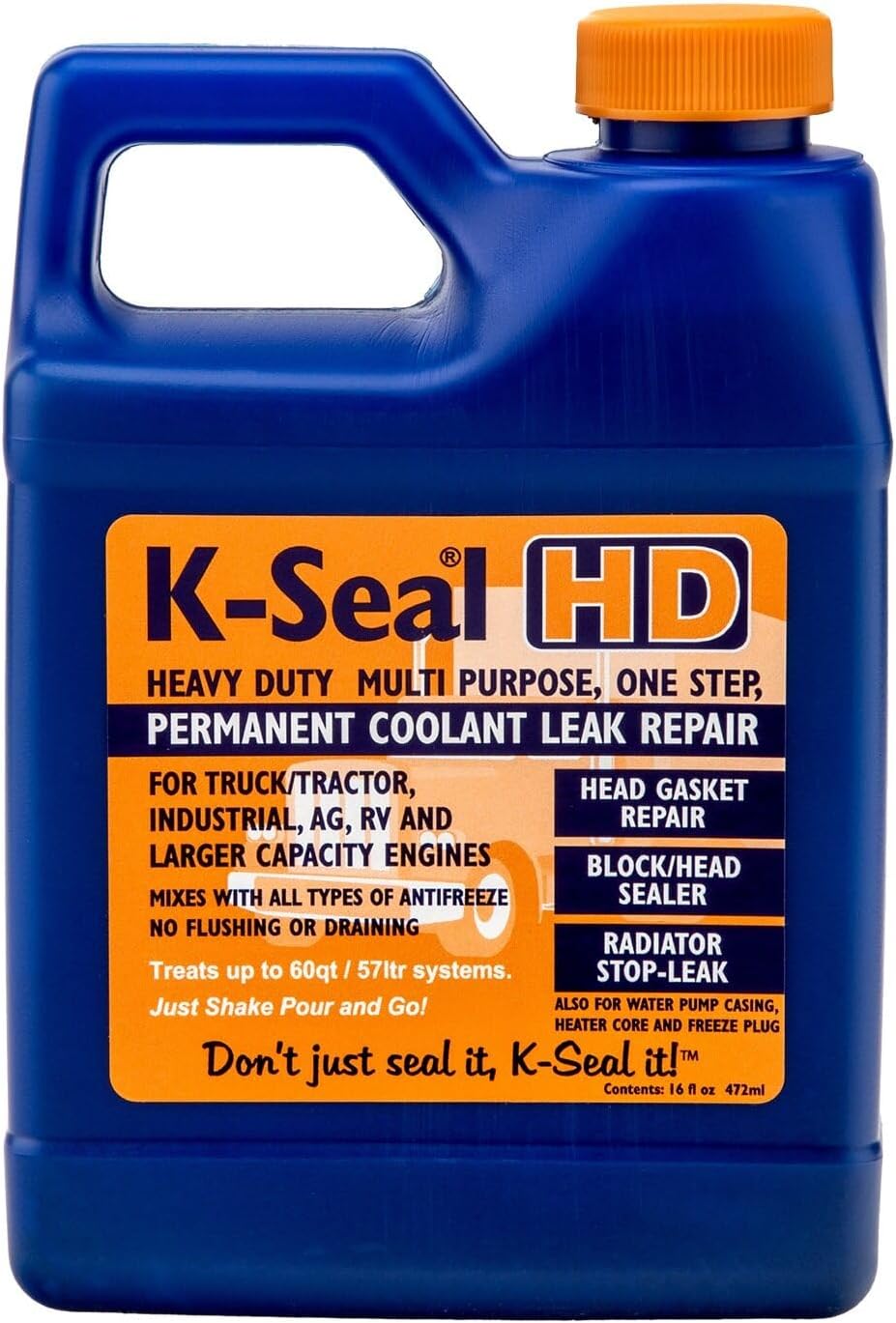 Solv-Tec Inc. ST5516 16oz. K-Seal TM Heavy-Duty Multi-Purpose One Step Permanent Coolant Leak Repair, 8oz, Pour and Go, Mixes with All Antifreeze, No Flushing Required