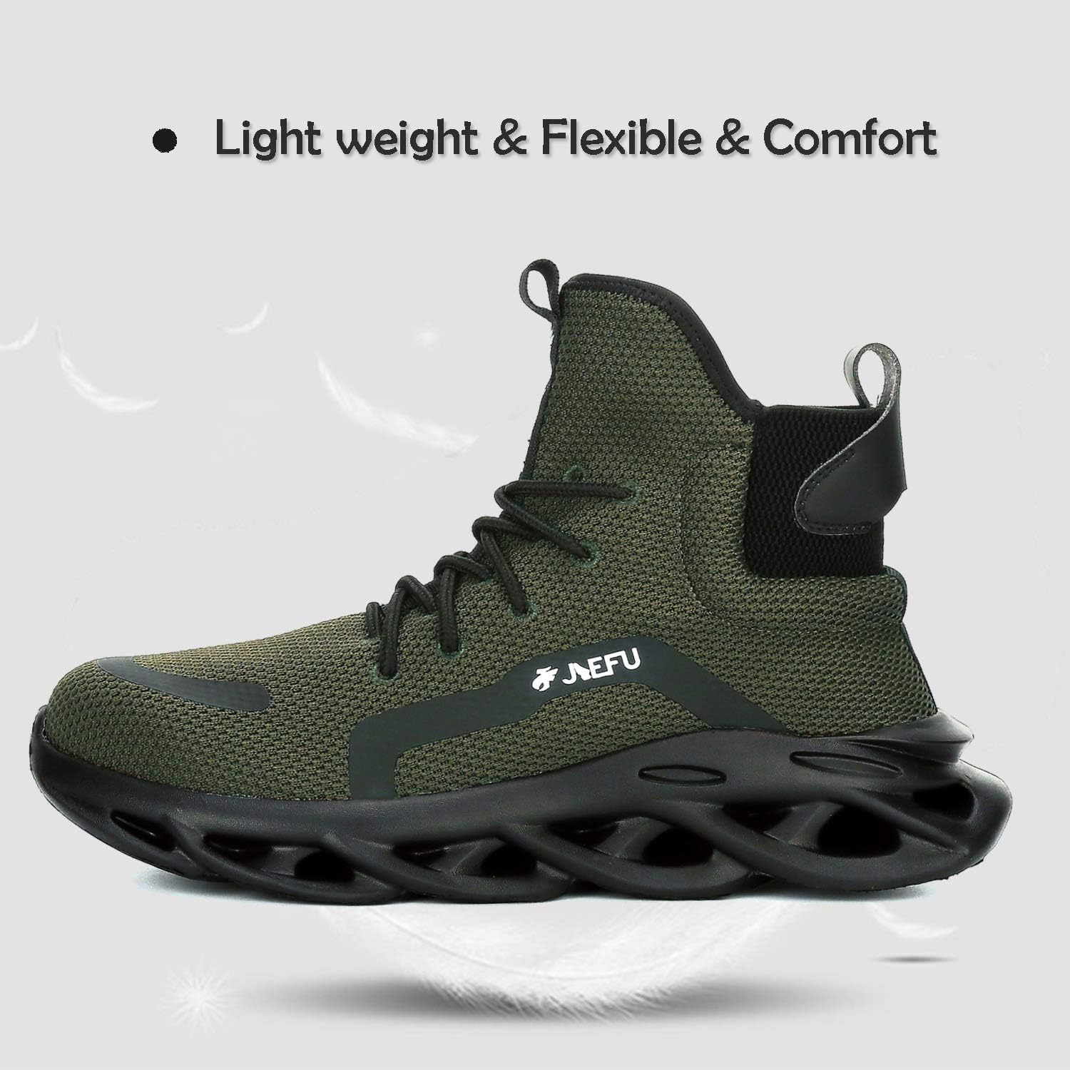 ORISTACO Work Safety Boots Breathable Lightweight Steel Toe Industrial Construction Landscaping Tennis Sneakers