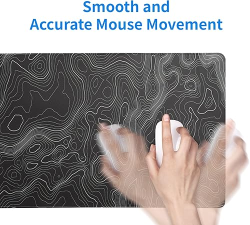 Vista 7 de Topographic Contour Extended Big Mouse Pad Large,Gaming Mouse Pad Desk Pad,27.6x11.8 Inch Long Computer Keyboard Mouse Mat Mousepad with 3mm