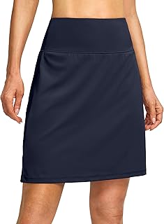 G Gradual 19" Skorts for Woman Knee Length Golf Skirt Long Athletic Tennis Skorts for Women Dressy Casual with Shorts Pockets