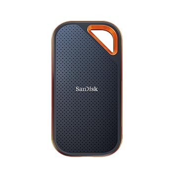 SanDisk SSD portátil Extreme PRO de 1 TB - Até 2000 MB/s - USB-C, USB 3.2 Gen 2x2 - Unidade de estado sólido externa - SDSSDE81-1T00-G25, Preto