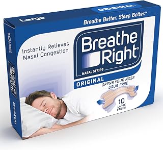 Breathe Right Nasal Strips Original Large 10s | Instantly Relieves Nasal Congestion |Helps Reduce Snoring | Drug-free