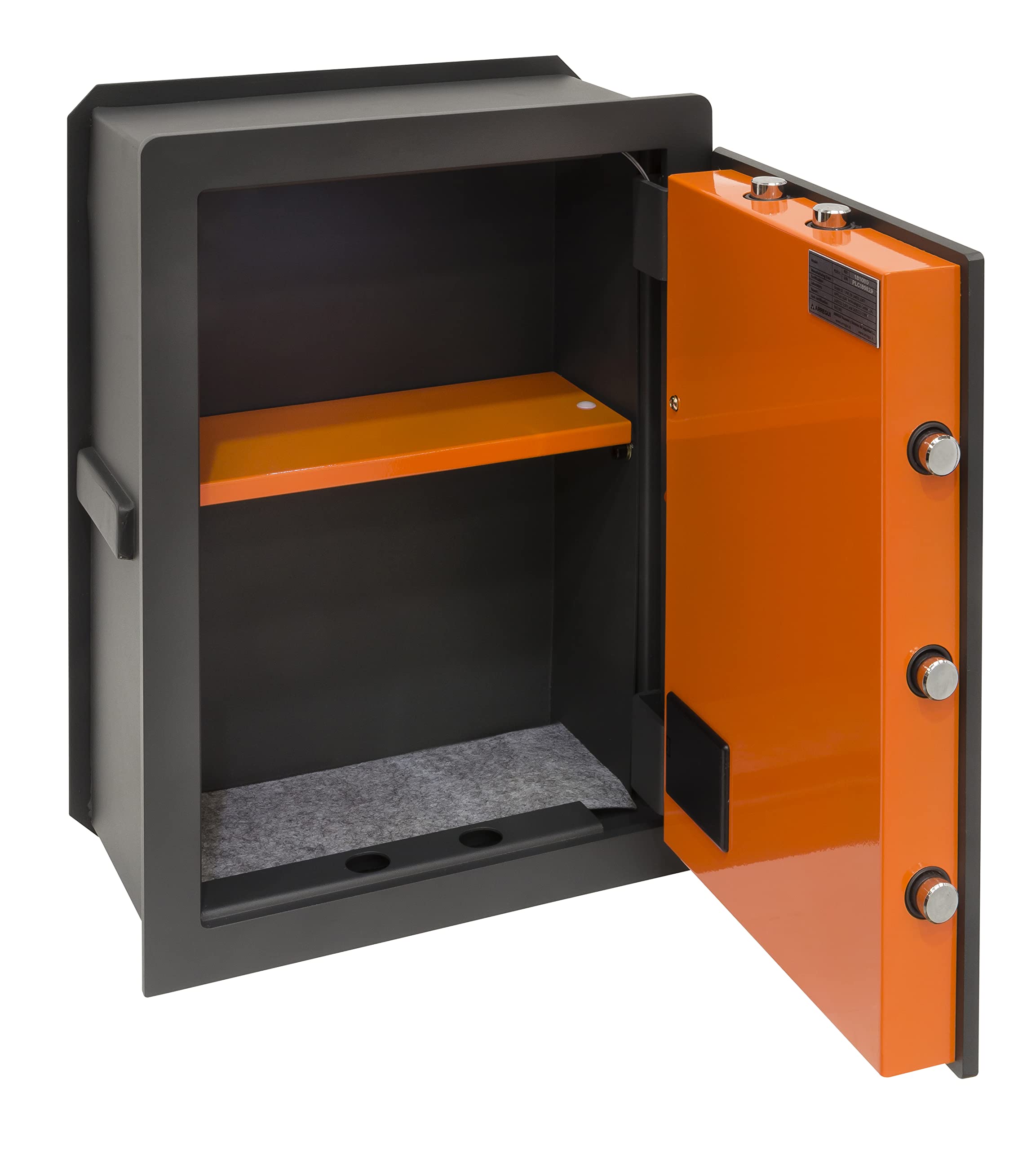 ARREGUI Plus C 181080 Caja fuerte de empotrar a pared con cerradura certificada de llave y codigo | Caja de doble Seguridad para casa y hogar | Fundo extensible | 52 x 38,5 x 20/30 cm | 24 a 40 L