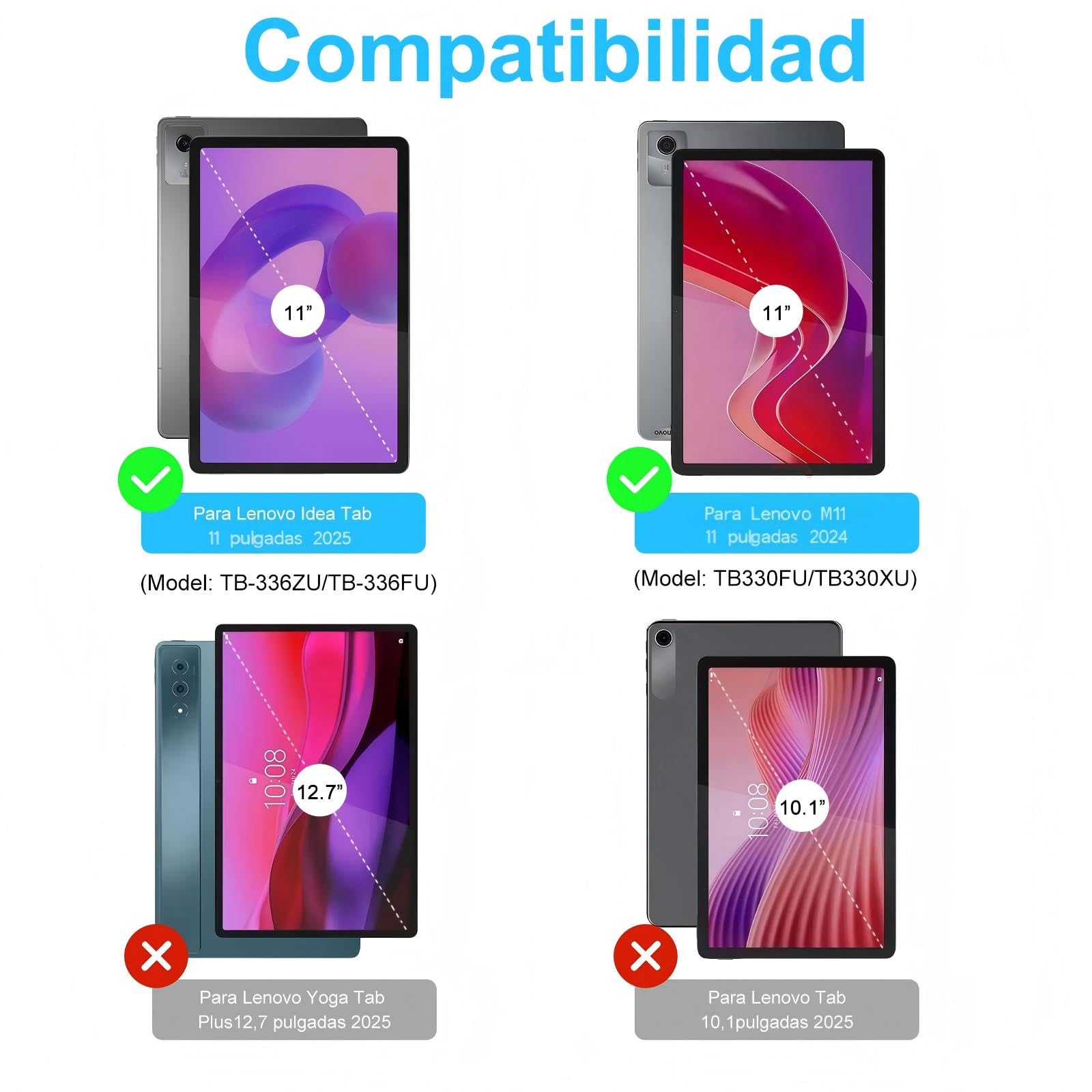 Funda Teclado para Lenovo Idea Tab 11 11 Pulgadas 2025, Español Ñ | Teclado Lenovo Idea Tab 11 (TB336FU/TB336ZU), Magnético Funda Tablet Lenovo Idea Tab 11 con Soporte para Lápiz, Negro