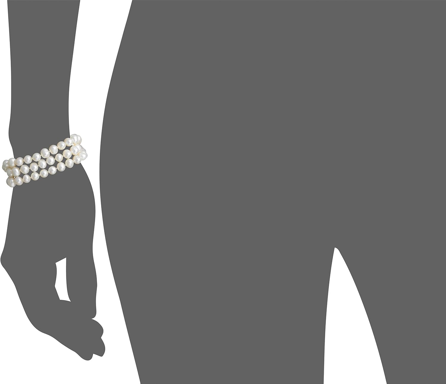 Sterling Silver Three-Row White Freshwater Cultured A Quality Pearl Bracelet (6.5-7 mm), 8" : Clothing, Shoes & Jewelry