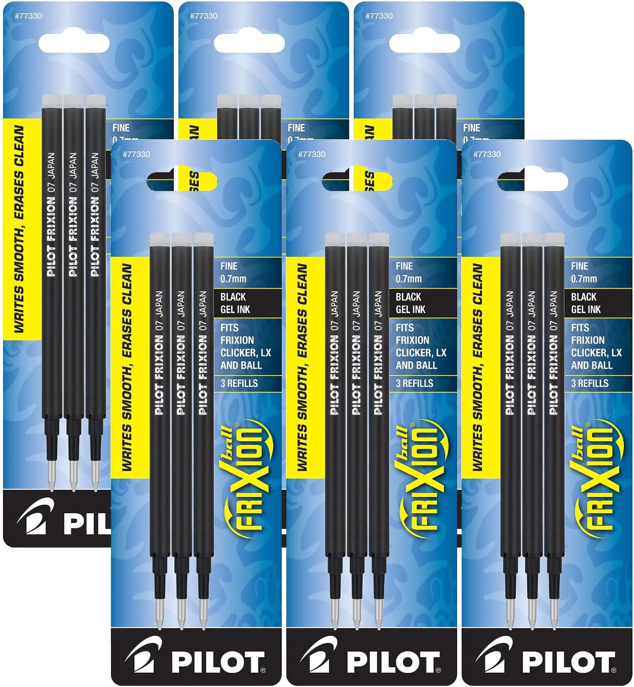 - Pilot Gel Ink Refills for FriXion Erasable Gel Pen, Fine Point, Black Ink - Pack of 18 (77330)