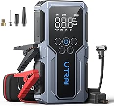 UTRAI JS-9 Jump Starter, Electric Air Pump, Air Compressor, Engine Starter, Battery Rising Countermeasure, Peak Current 2,500A, USB Output, LED Emergency Light, For Cars Up to 12 V, Gasoline Engine