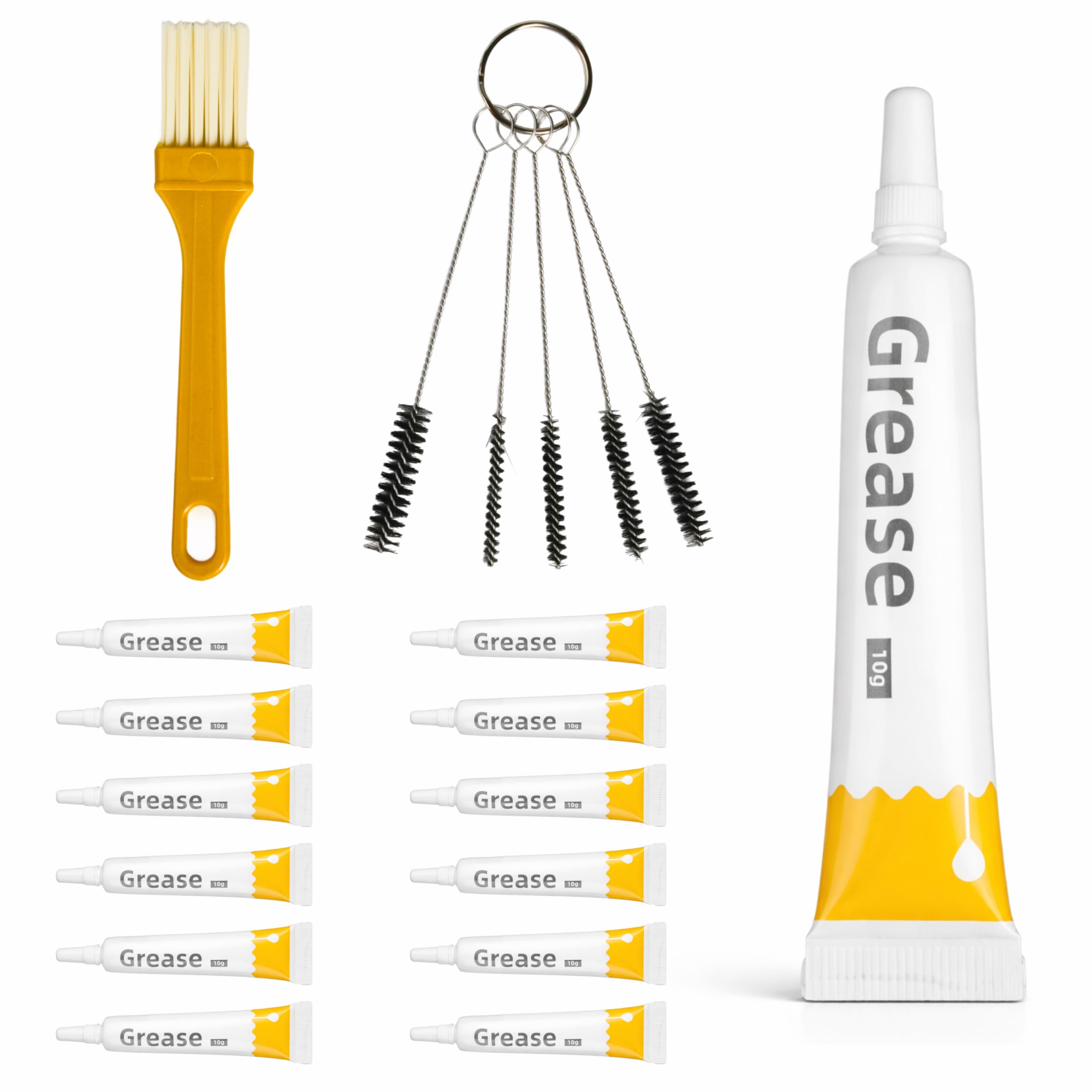12 Pièces Graisse Imprimante 3D avec Brosse, Multi-usages Graisse Lubrifiante pour Engrenages Roulements Rails, graisses pour rail d'imprimante 3D, Entretien Machines