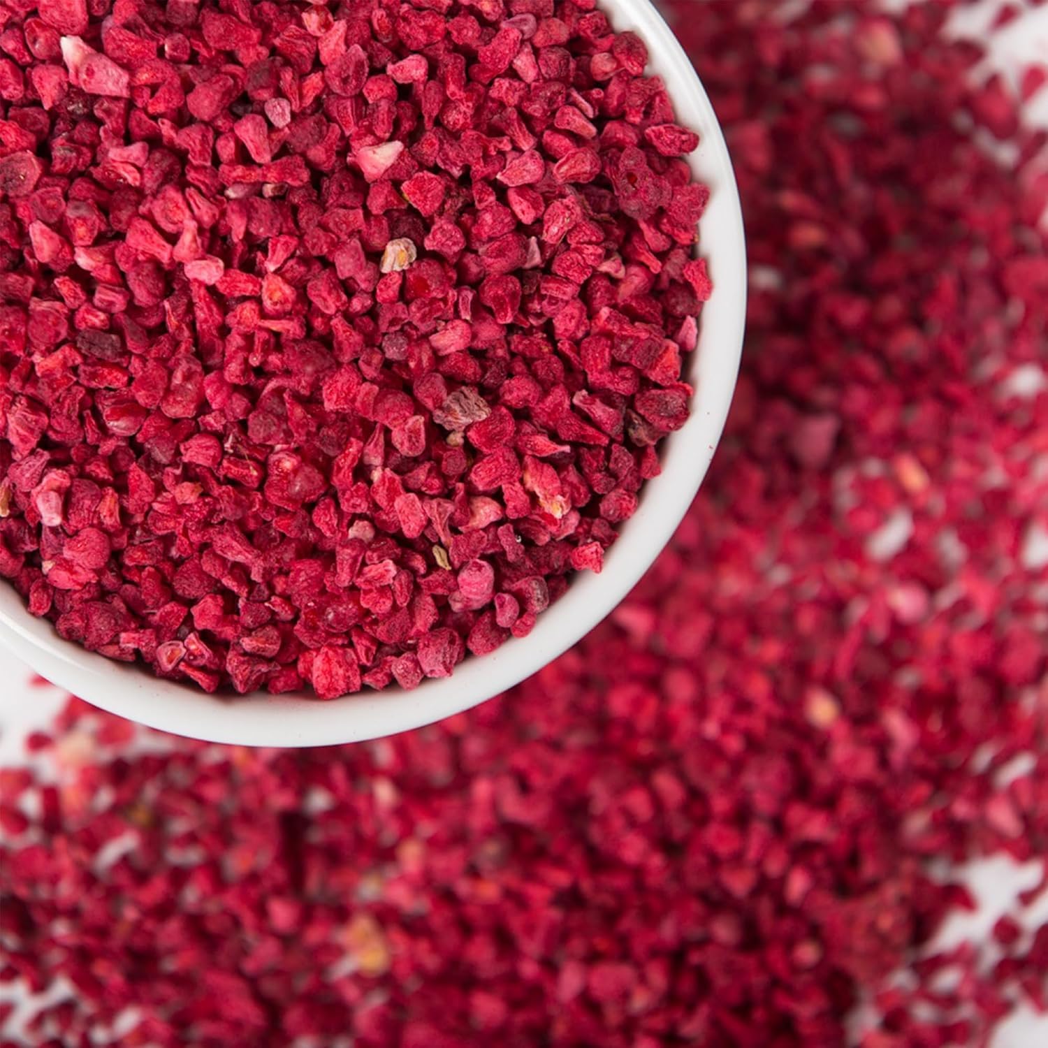 Drink Botanicals | Freeze Dried Raspberry Crumble Grit Pieces | 100% Natural | 5.29oz, 150 Grams | Non-GMO | Dried Raspberries for baking, Garnishing, Cakes | Raspberry Pieces | Pet Recyclable Jar