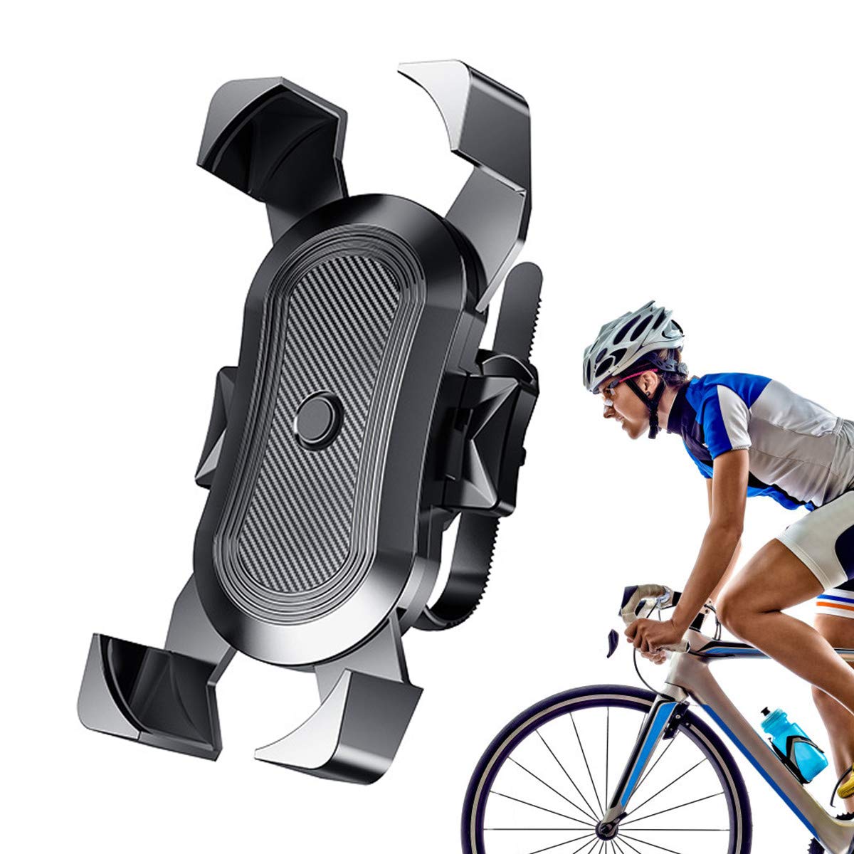 Yiicon Motorcycle & Bike Phone Mount Holder Adjustable Bicycle Bike Handlebar Clip Mount Holder Anti-Shake Universal 360° Adjustable?Apply 4-6.8 Inch Smartphone?