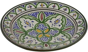 Ceramic Plates Moroccan Safi Serving Plate Large 12 Inches Round
