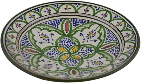 Ceramic Plates Moroccan Safi Serving Plate Large 12 Inches Round