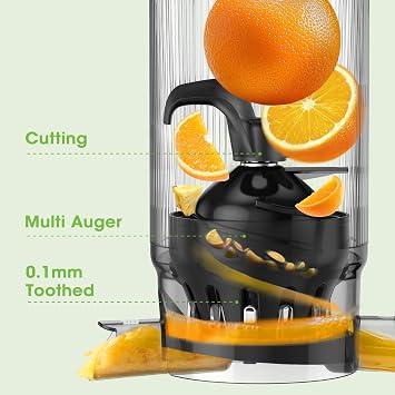 Juicer Machines, 5.3 Wide Feed Chute Cold Press Juicer for Whole Vegetables & Fruits, High Juice Yield, BPA Free (Slivery)