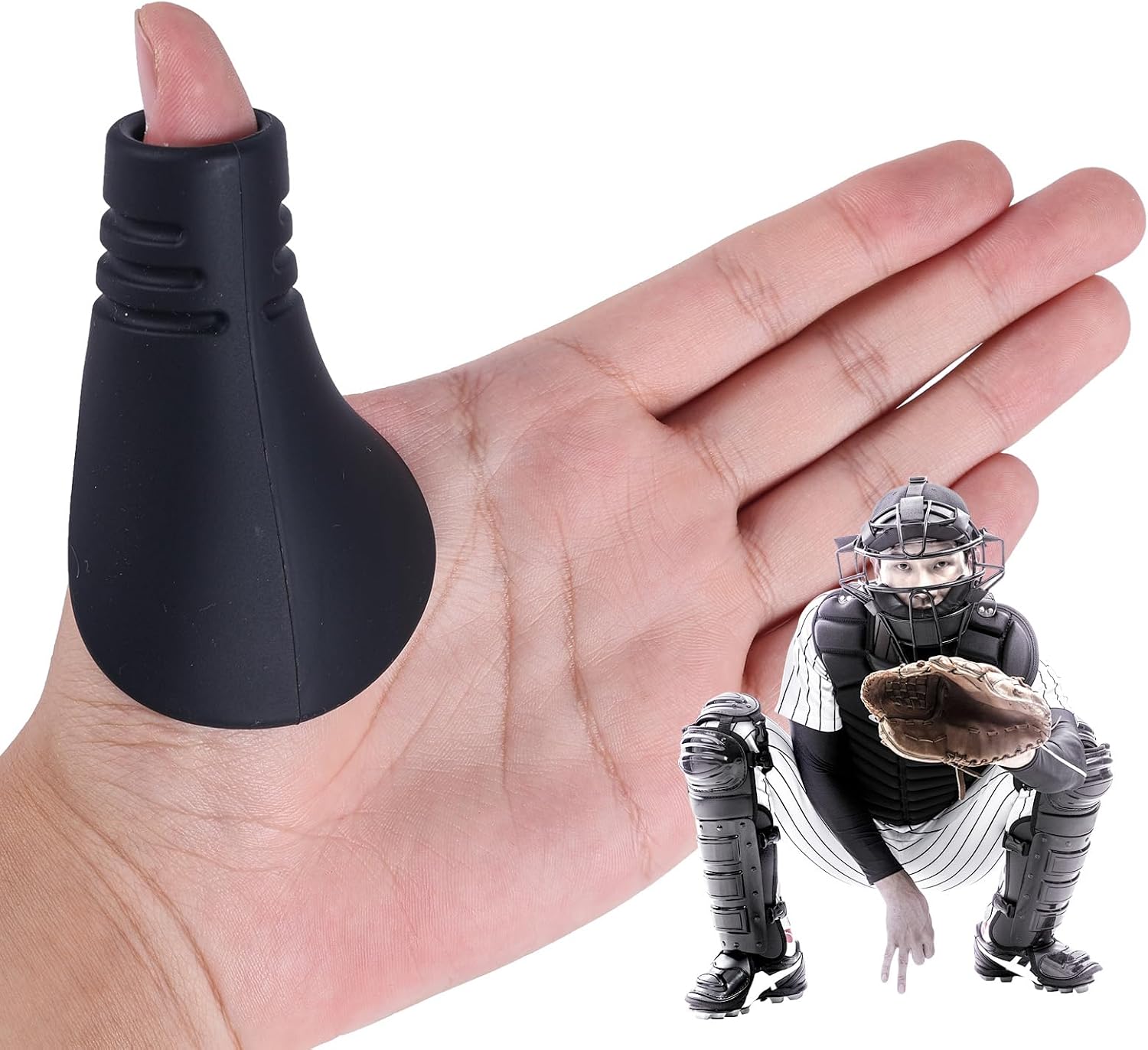 BOXOB Thumb Guard for Baseball & Softball, Silicone Baseball Thumb Protector Protective Shield Catching Training Gear Glove Liner Accessory for Adults Kids Hand Injury Prevention