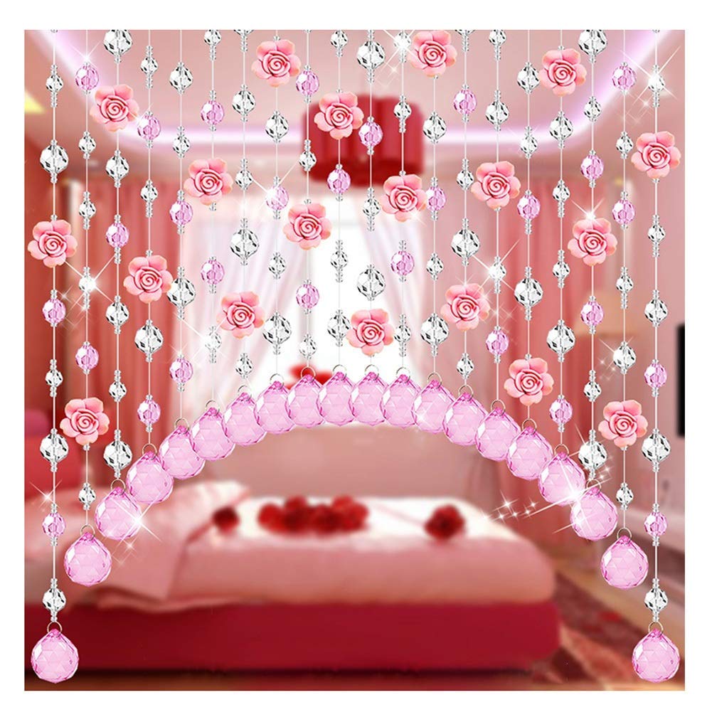 OKUOKA Beaded Door Curtains for Doorways Crystals Bead String Curtain for Room Dividers Home Aisle Décor Modern Style -25/35/45/55 Strands - 2 Colors Optional