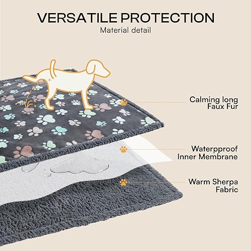 Miniatura 3 de Luciphia Mantas Impermeables para Mascotas para Cubierta de Sofá Cama a Prueba de Líquidos y Orina Lavable Suave Esponjosa Manta Grande para Perros