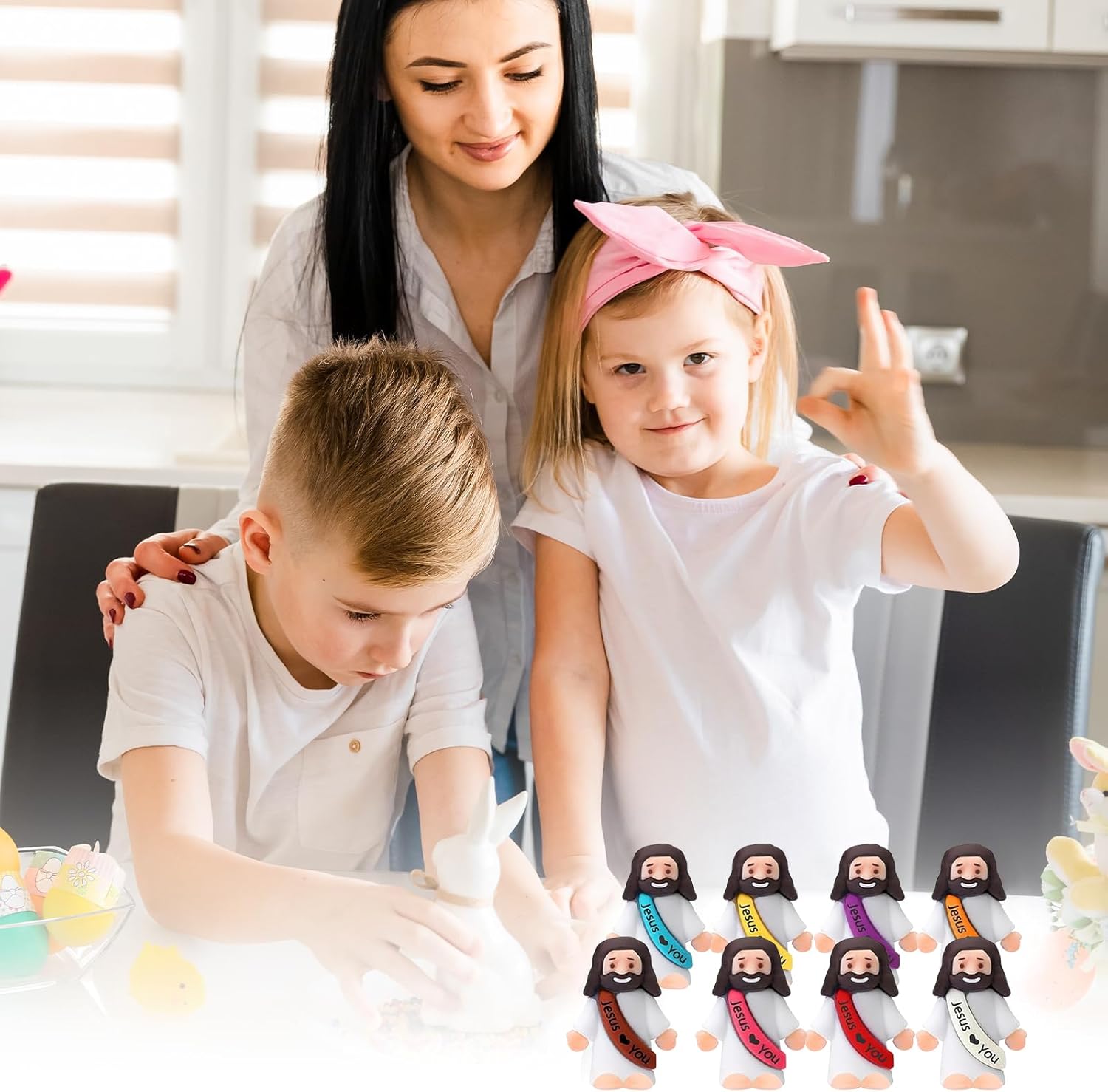 300pcs Mini Jesus Figurines in Bulk Tiny Jesus Figures Hide and Seek Religious Party Favors Sunday School Baptism Gifts