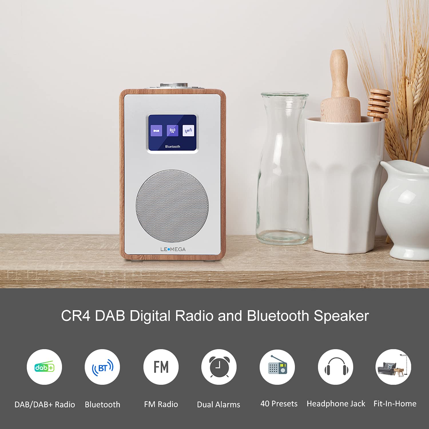 LEMEGA CR4 DAB/DAB+ and FM Digital Radio,Bluetooth dab radio,Dual