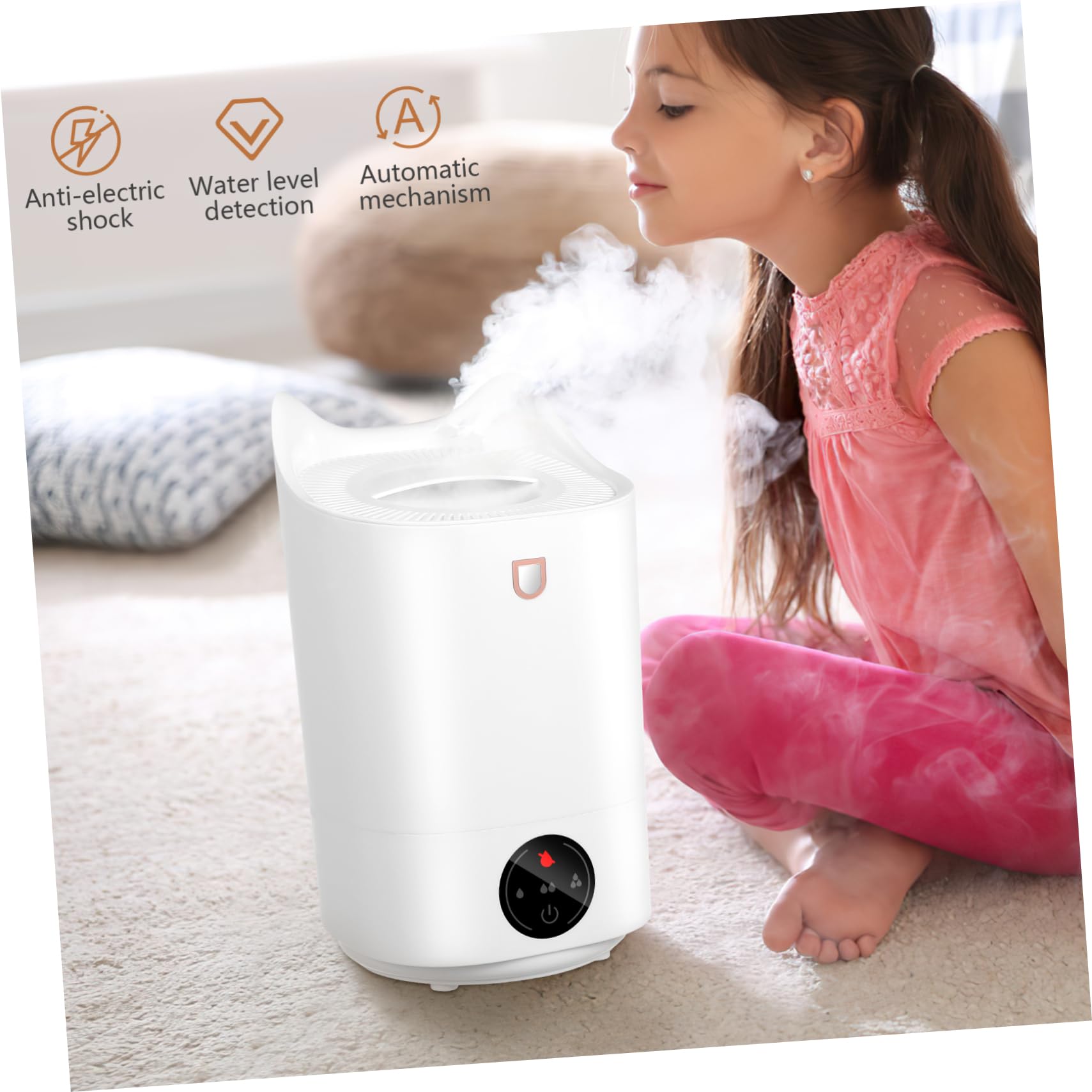 MAGICLULU Umidificatore da Tavolo Basso Rumore con Serbatoio Funzione di Spegnimento Automatico Design Compatto e Facile da Pulire per Ufficio e Camera da Letto