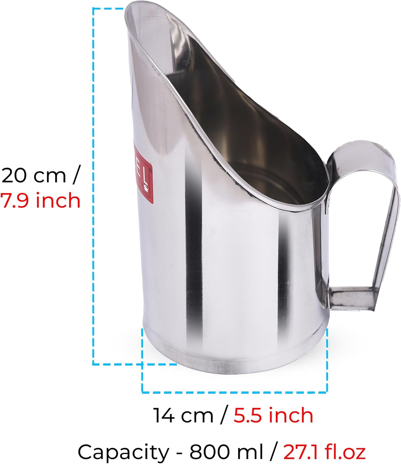 HAZEL Stainless Steel Utility Scoop 27 Ounce | Metal Scoop for Flour, Ice Kitchen, Bar, Candy