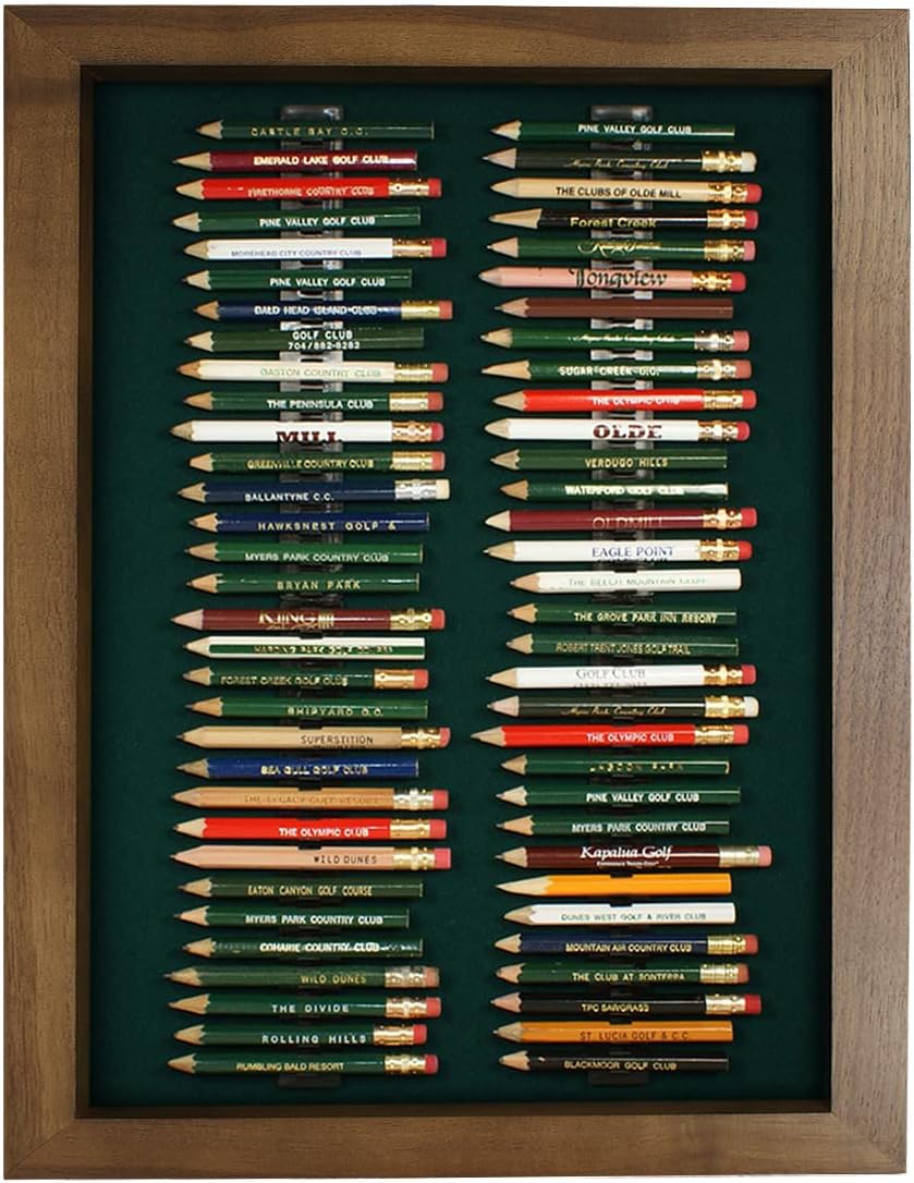 Eureka Golf Pencil Display Case | Holds 64 Round or Hexagonal Golf Pencils | Black/Green | Made in The USA