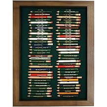 Eureka Golf Pencil Display Case | Holds 64 Round or Hexagonal Golf Pencils | Walnut Finish | Made in the USA
