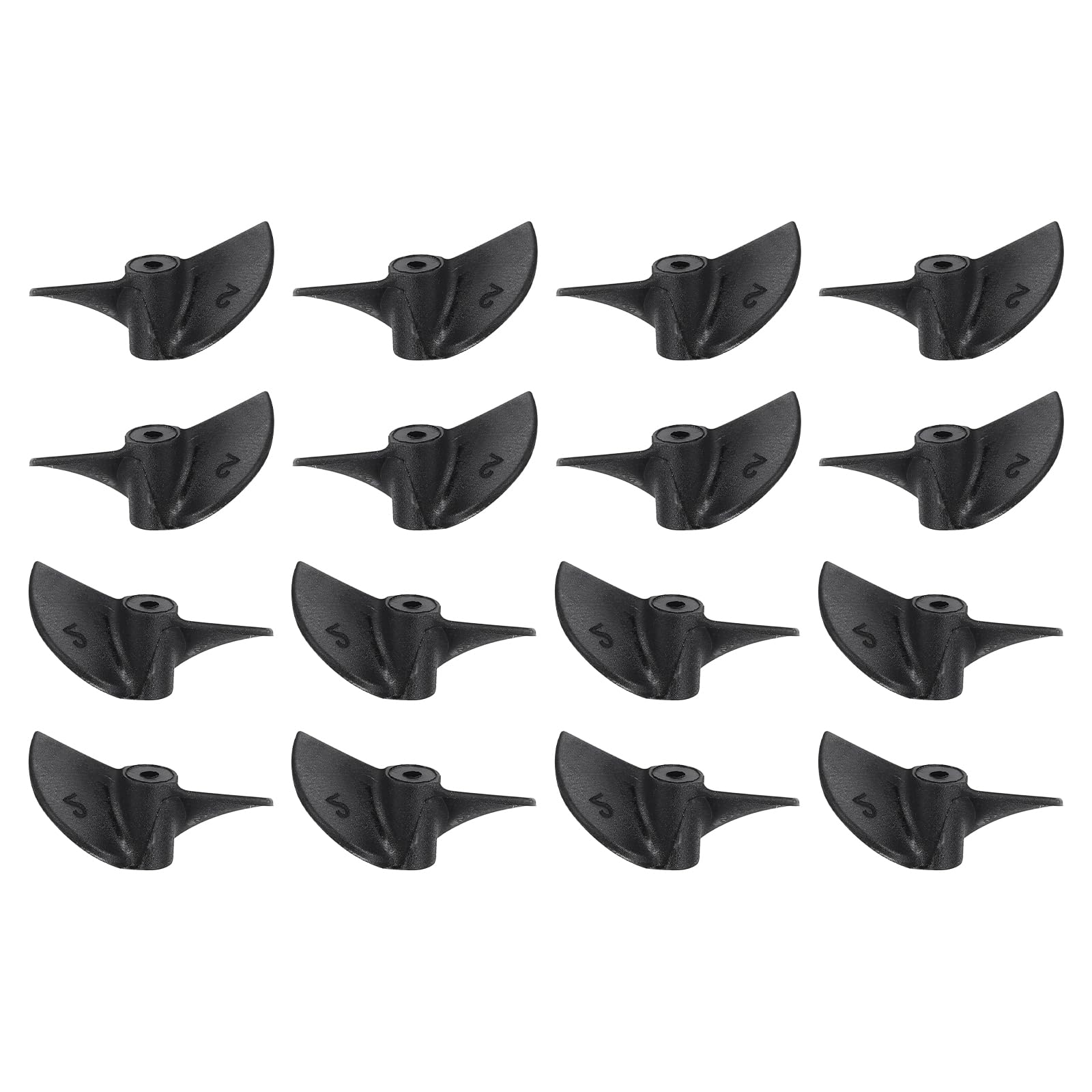 sourcing map 10Set RC Boat Propeller, 2 Blades Propellers 1.9mm Hole Dia 30mm OD CW Clockwise Rotating Drill Propeller for RC Boat, DIY Ship Model, Black