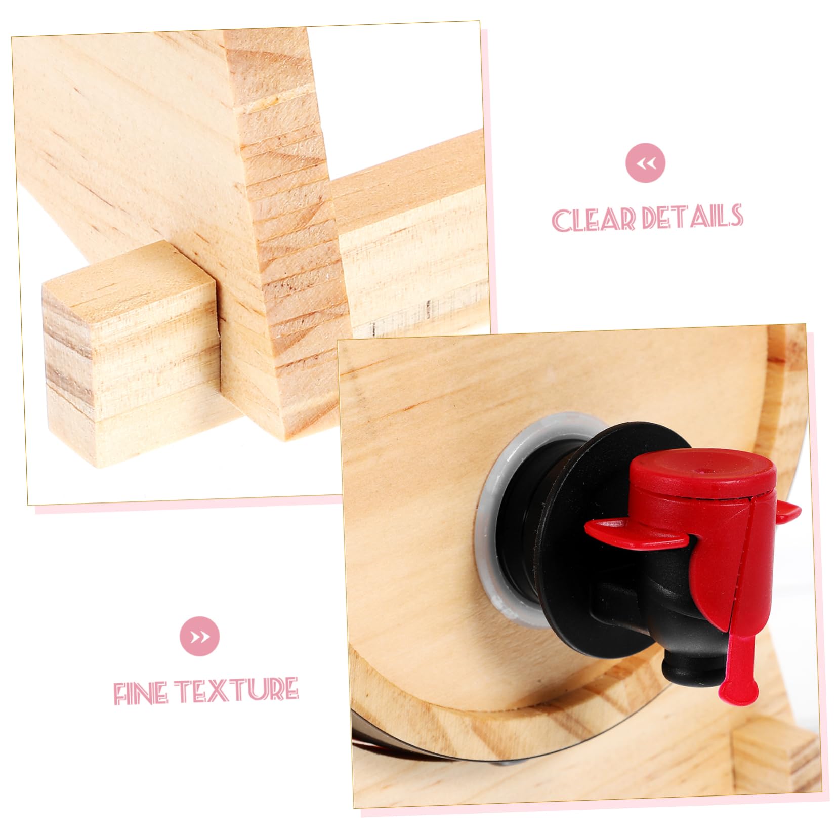 DECHOUS 1set Wooden Wine Dispenser Aging Faucet Sturdy Wood for Wine Beer Whiskey Storage Multipurpose Bar Accessory