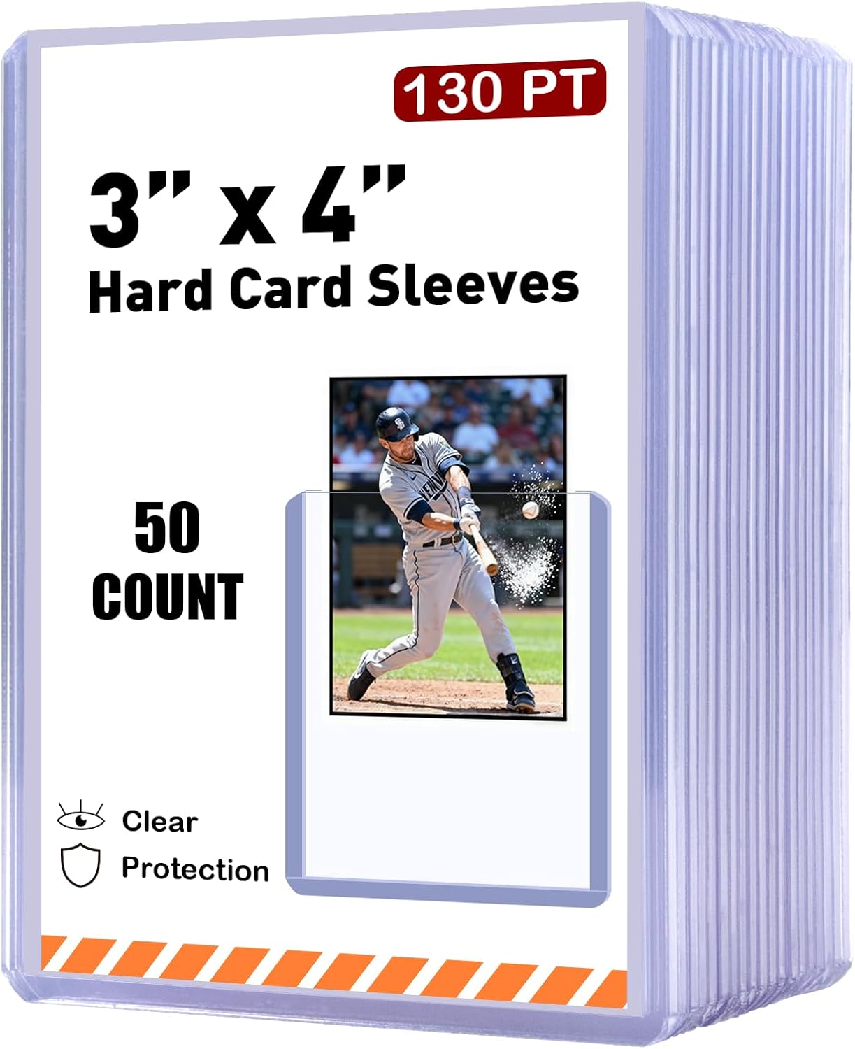 30-Pack Sleeved Card Magnetic Holders - 35pt One Touch Card Holder, Includes 30 Soft Soft Card Sleeves, Insert Card into Sleeve First, Then into Holder, Fits Trading Cards, Baseball & Game Card