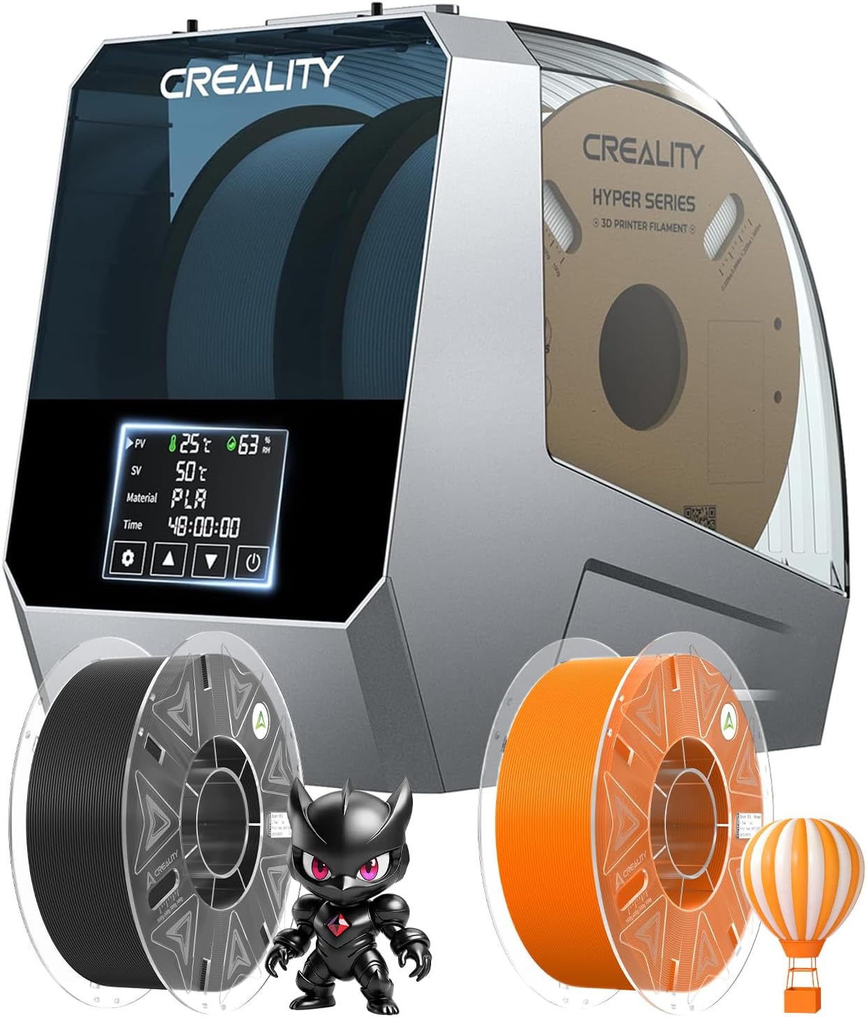 Creality Filament Dryer, Space Pi Filament Dryer Plus, 2025 Latest Batch, Smart RFID Tagging for Hyper PLA RFID Black&Orange