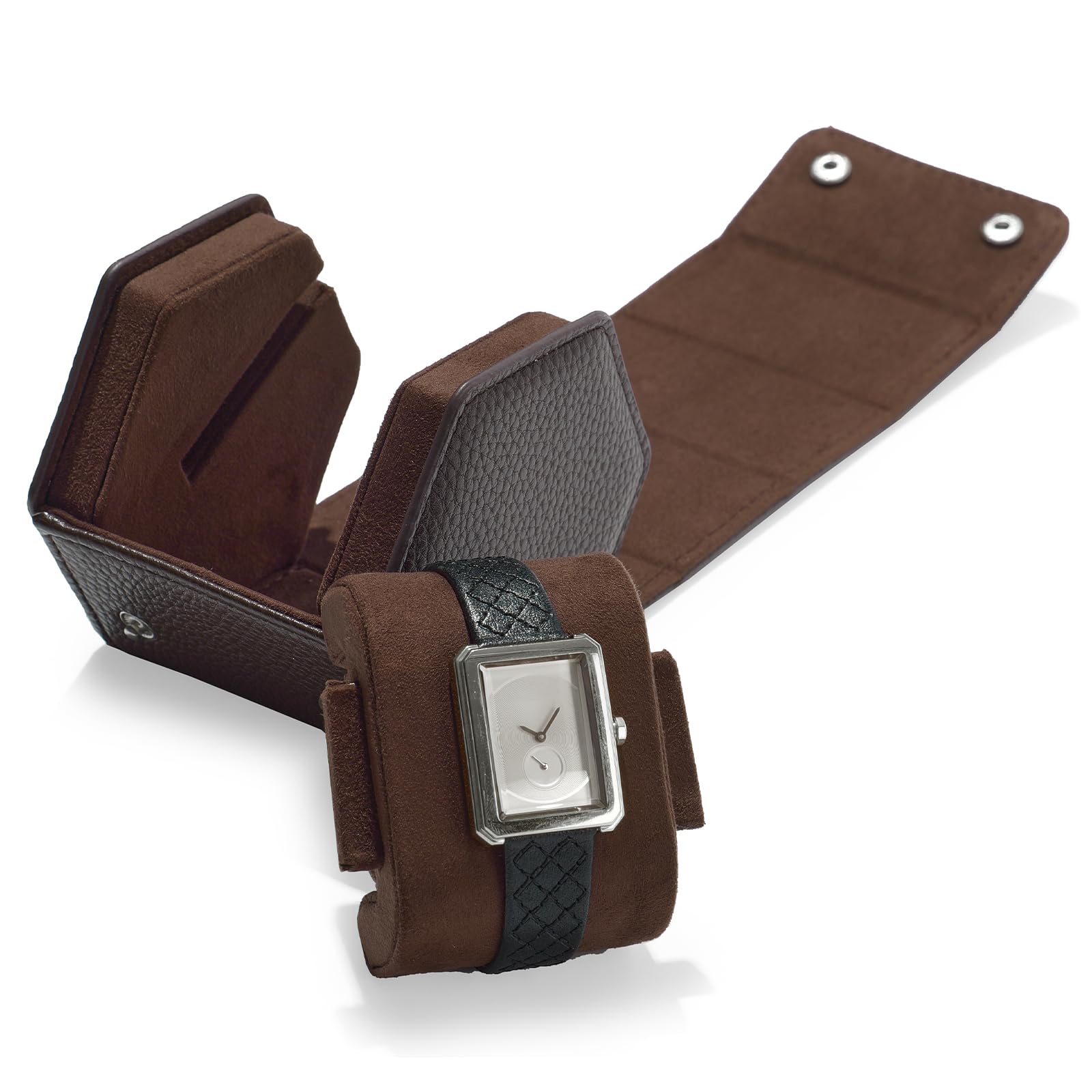 ITNXVKGES Luxury Watch Storage Box Hexagonal Brown Watch Roll Travel Case Storage Case for Gift Box Christmas Anniversary Birthday(Brown)