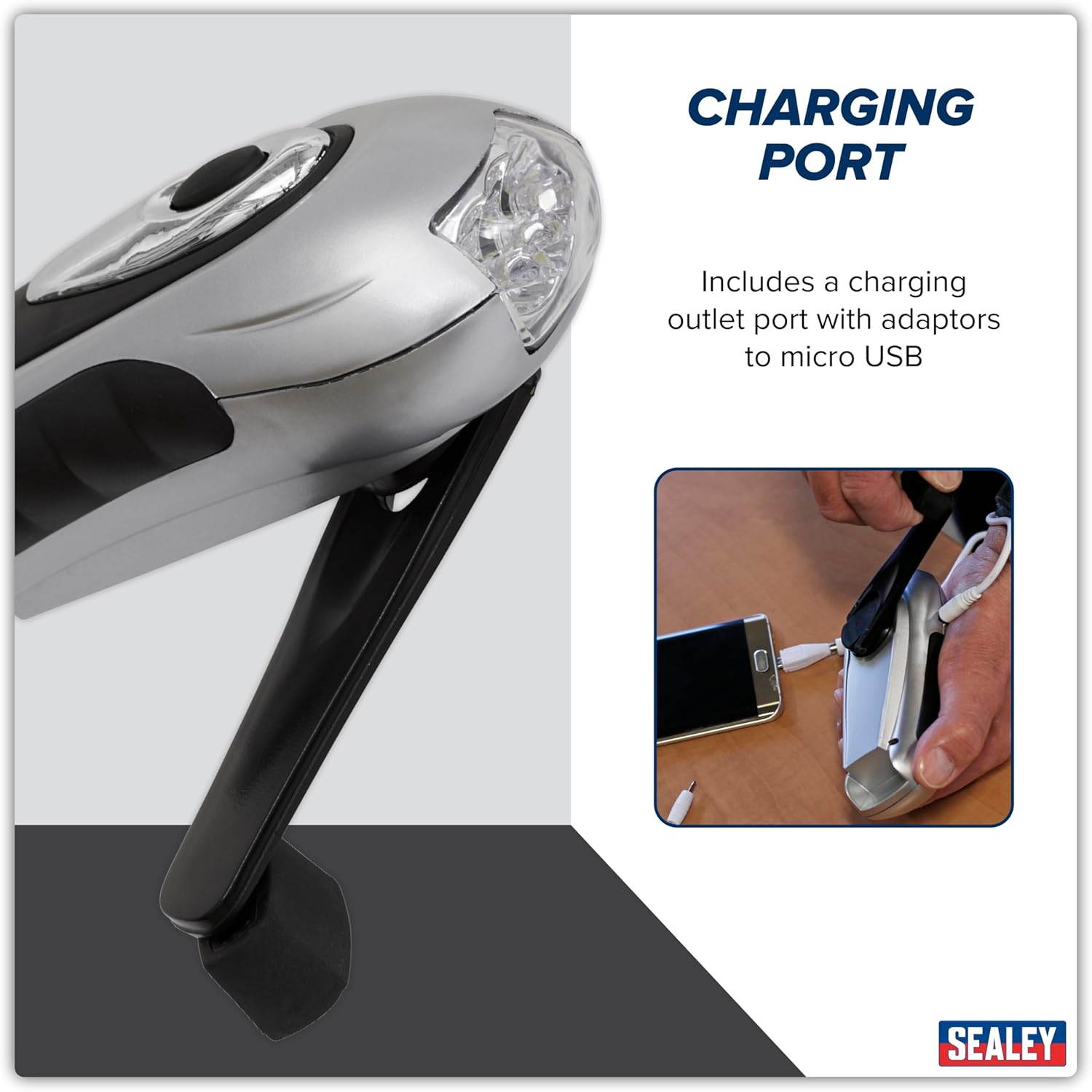 Sealey Ak3305 3 Led Wind-Up Rechargeable Torch