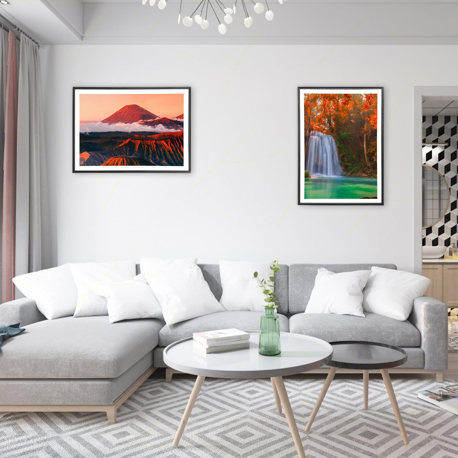 Sicignano Cadre bombé moderne 70 x 100 cm en bois noir avec panneau MDF robuste verre Crilex – Cadre photo mural horizontal vertical pour photos tableaux affiches documents diplômés