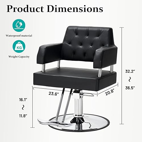 Miniatura 3 de Polar Aurora Silla de peluquero para peluquero con bomba hidráulica, altura ajustable, silla giratoria para el cabello, spa y equipo de belleza