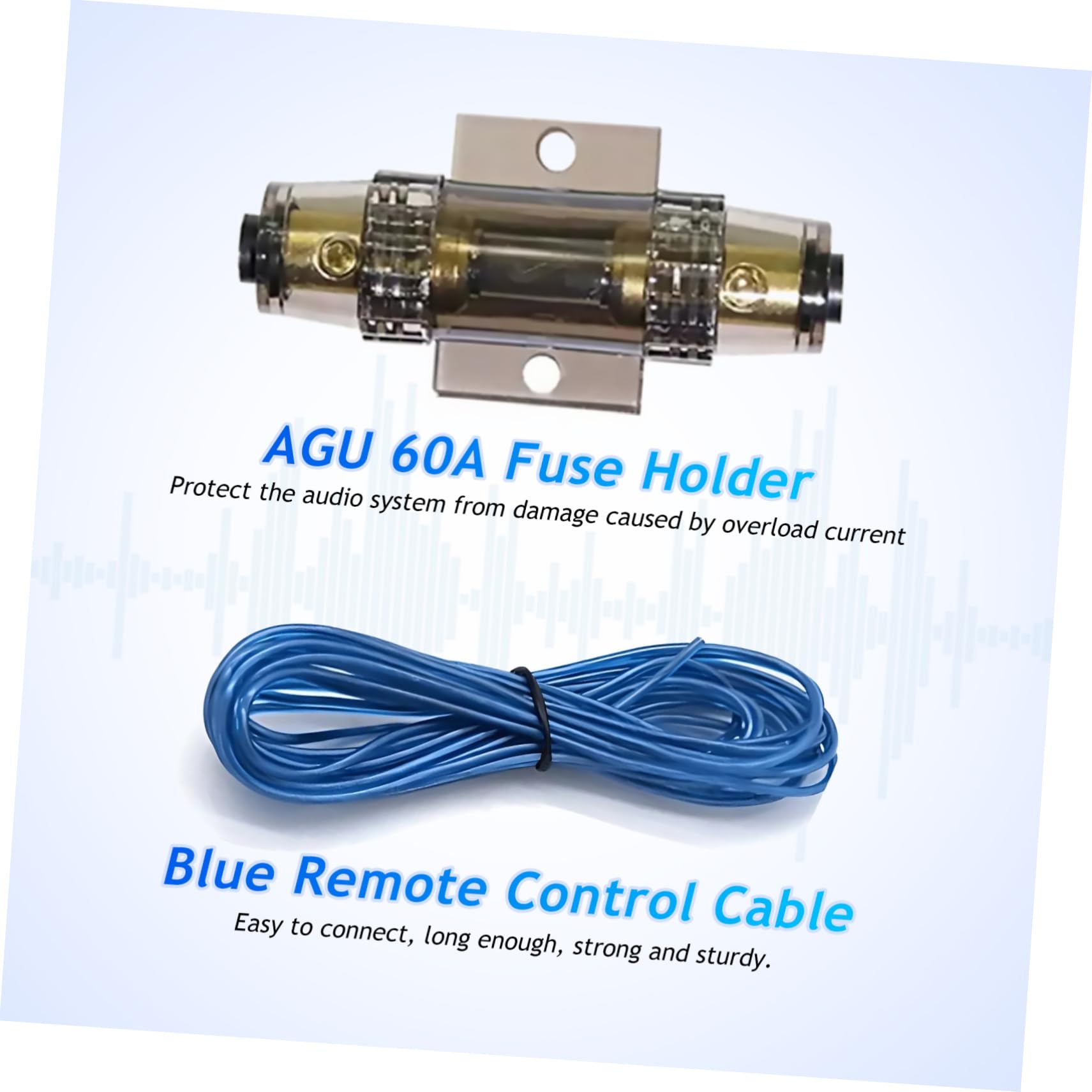 Kit de Câblage pour Amplificateur de Voiture 4 Gauge, Solution Complète D'installation pour Système Audio Auto, Porte-fusible, 1 Set