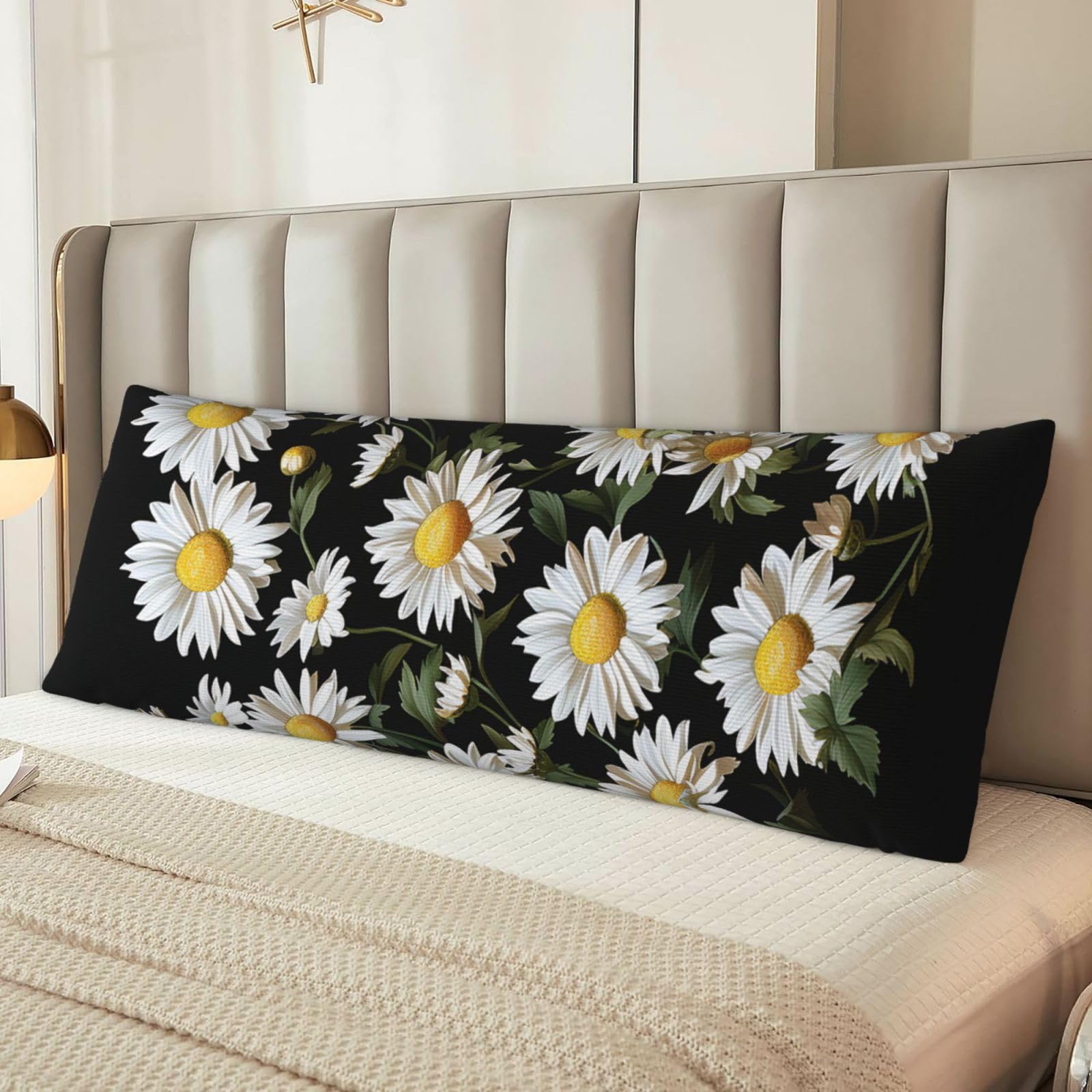 Daisy Body Pillow Cover with Hidden Zipper 54"X20",Ultra Soft Microfiber Long Pillow Case Decorative Bedding Pillowcase Cushion Cover Cases for Bedroom Couch Sofa,Home Gifts