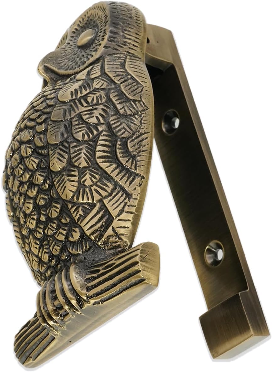 Infinity Decor Solid Brass Owl Shaped Door Knocker in Antique Brass Finish – Premium Quality Hand Door Knocker for Entrance Front Door Furniture