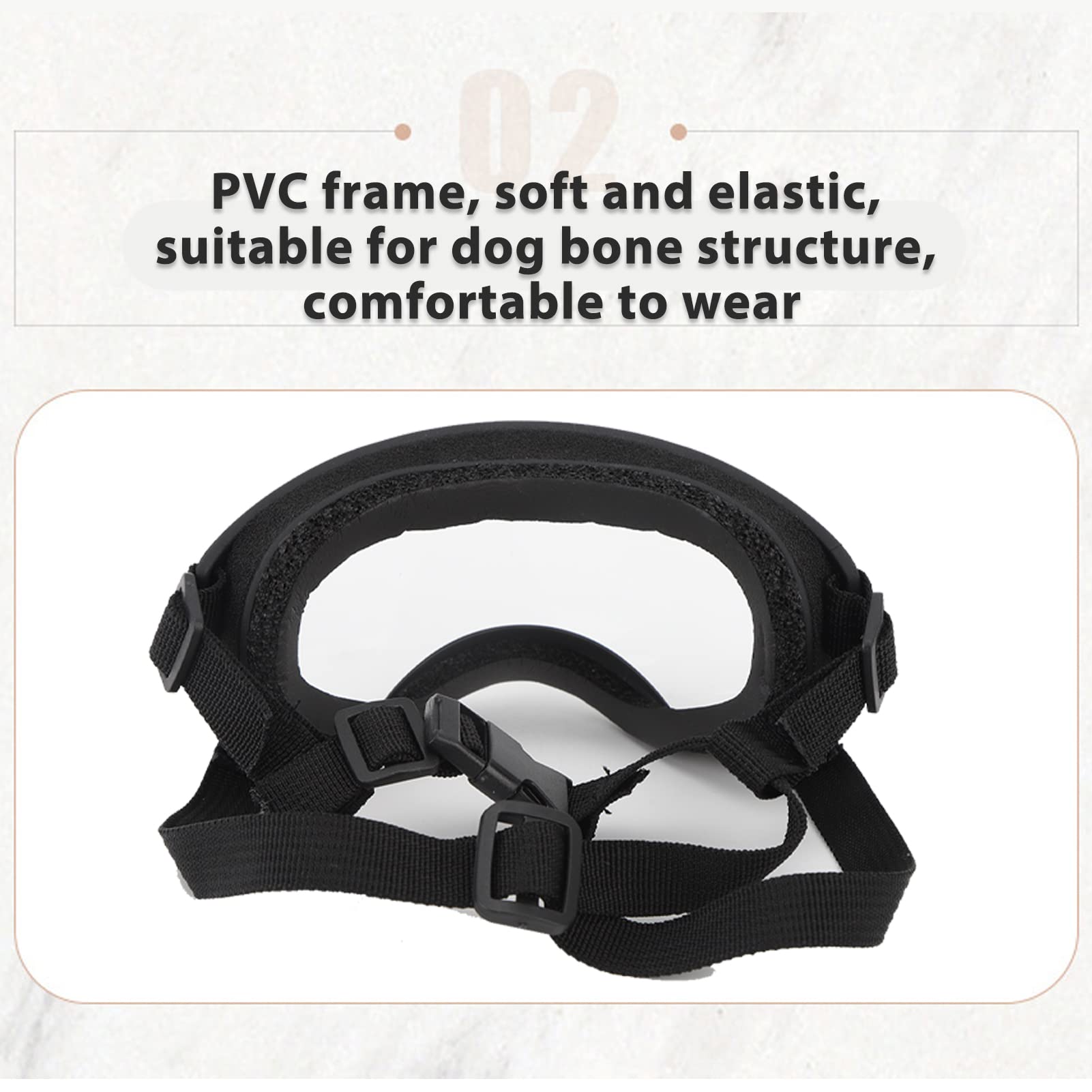 Gafas de Sol para Perros Grandes Gafas para Perros Gafas Protectoras para los Ojos de los Perros, Aspecto Elegante Gafas para Perros Marco Elástico de PVC Gafas de Sol Grandes