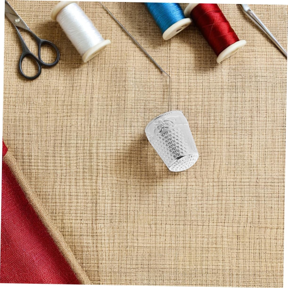 SHINEOFI 12pcs Sewing Thimble: Thimbles for Hand Sewing - Finger Protector Shield - Metal Quilting Accessories for Needlework DIY Craft Tool