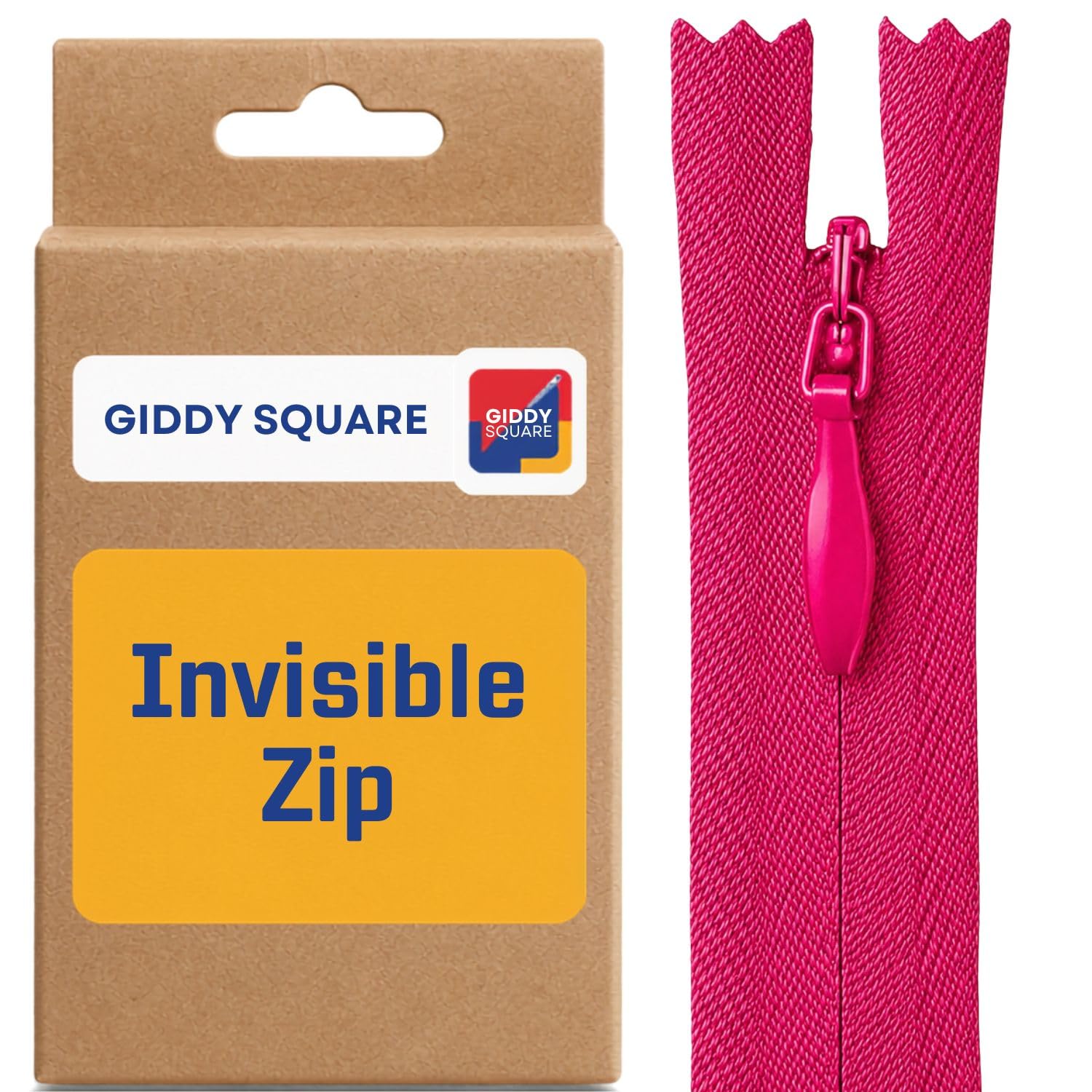 22" (56cm) Magenta Invisible Zip - Concealed Nylon Closed-End
