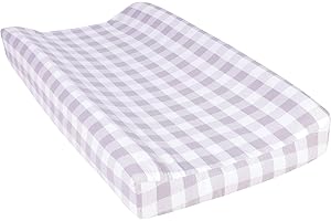 Gray and Cream Buffalo Plaid Changing Pad Cover
