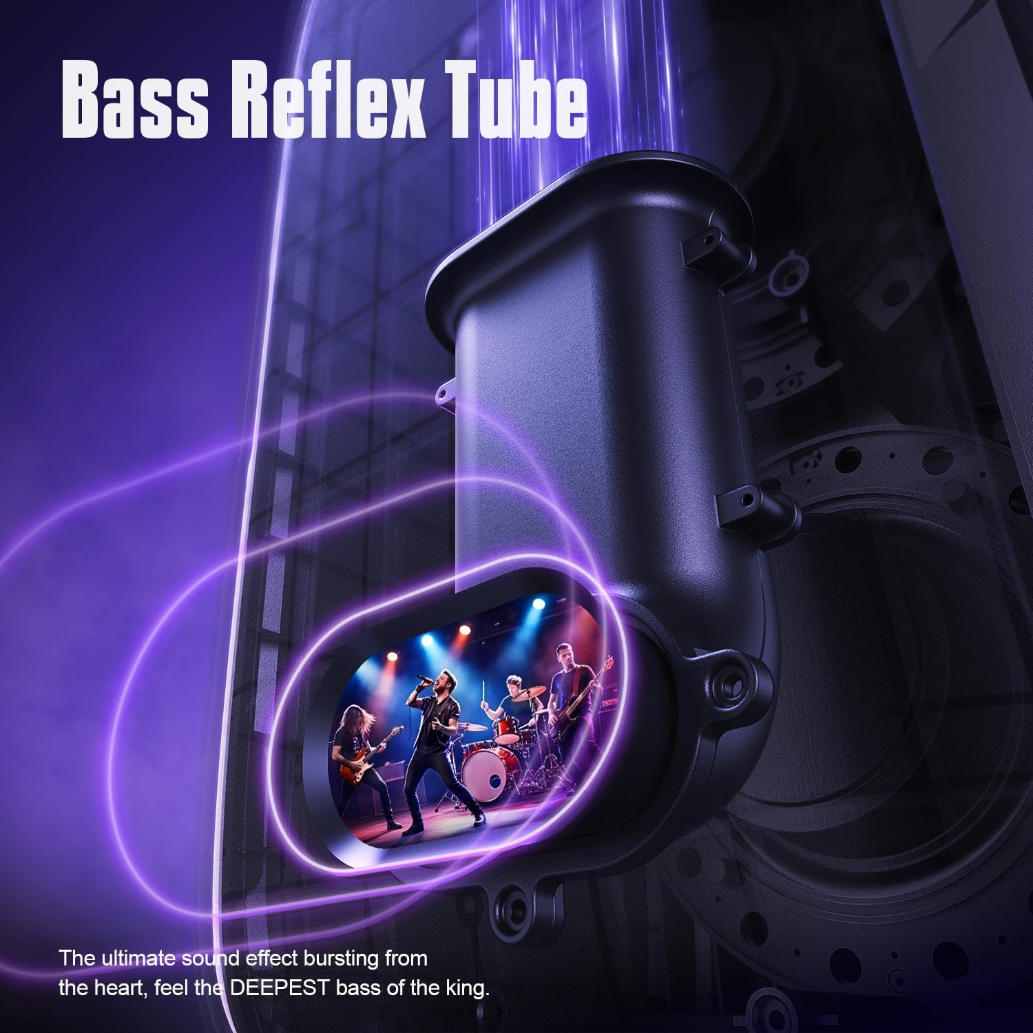 W-KING Party Bluetooth Speaker Boom Box, 180W Max Big Large Loudest Wireless Outdoor Portable Speaker 4 Drivers with 2*4.04'' Subwoofer, 80W HD Huge 105dB Pulse Natur Deep Bass, IPX5/24H/EQ/USB/TF/AUX - Image 5